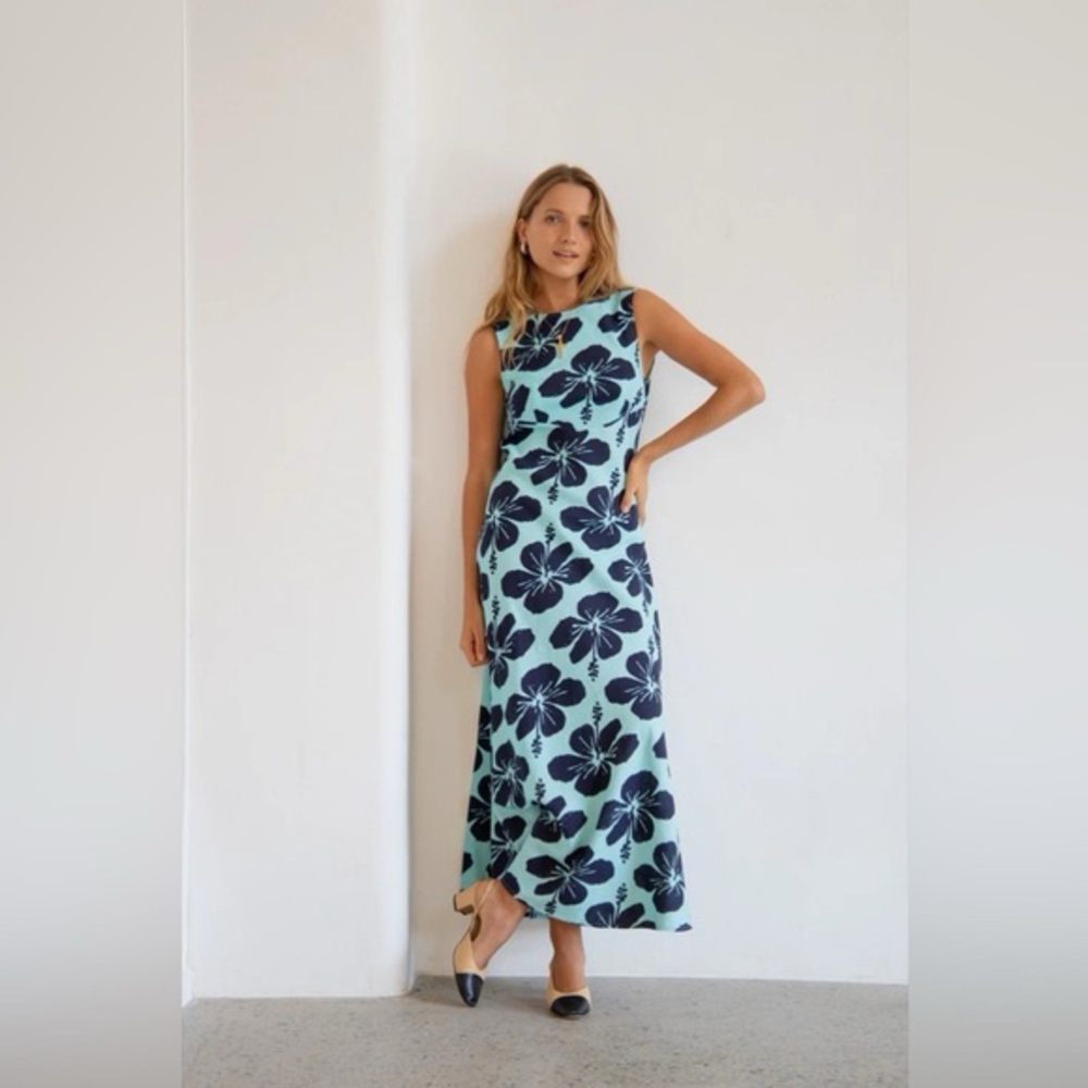 Blue Floral Maxi Dress